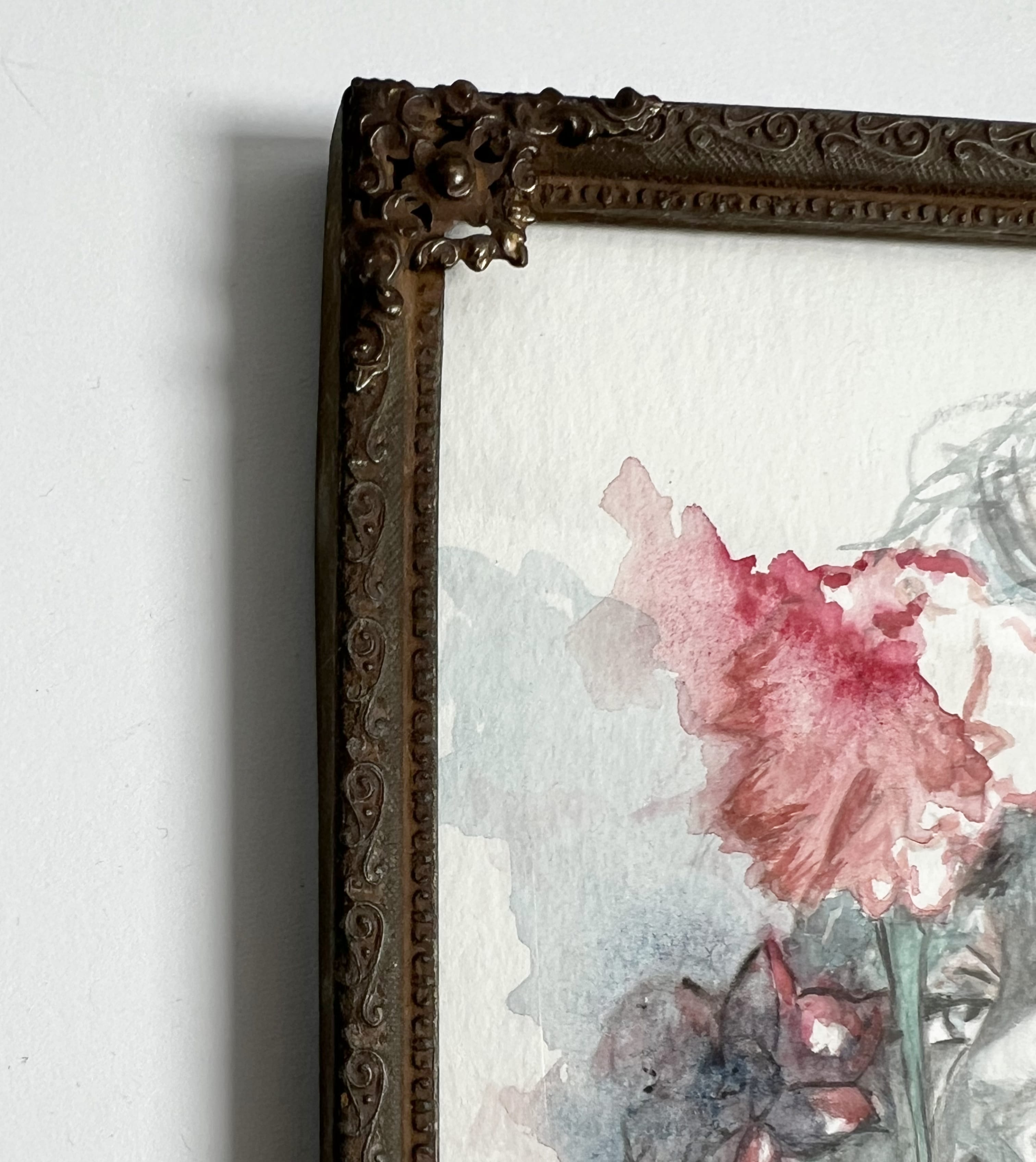 Black Raspberry Aquarellgemälde Crimson Veil
