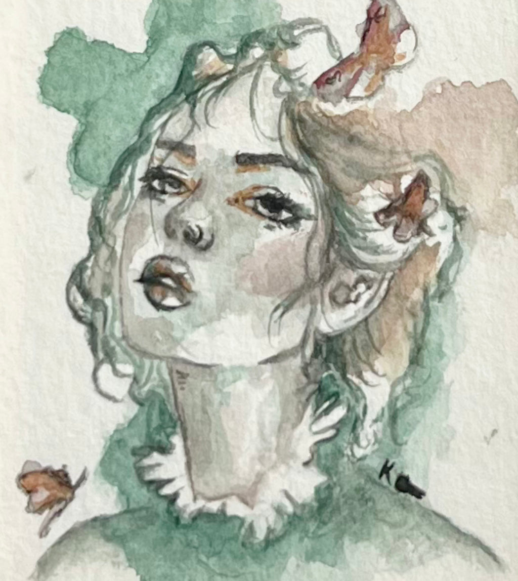 Black Raspberry Aquarellgemälde Little Spirit (Mini)