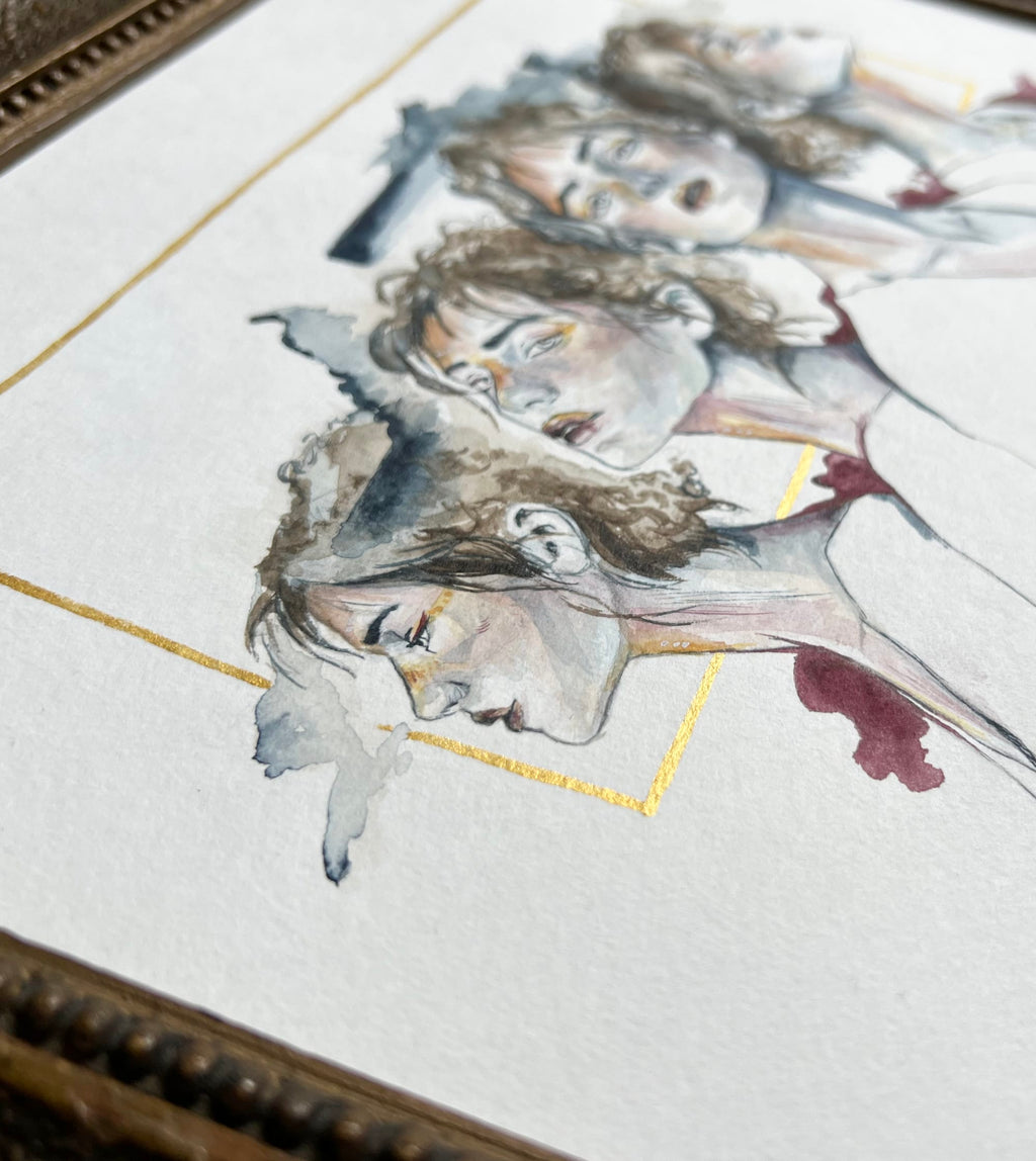 Black Raspberry Aquarellgemälde Quiet Distance