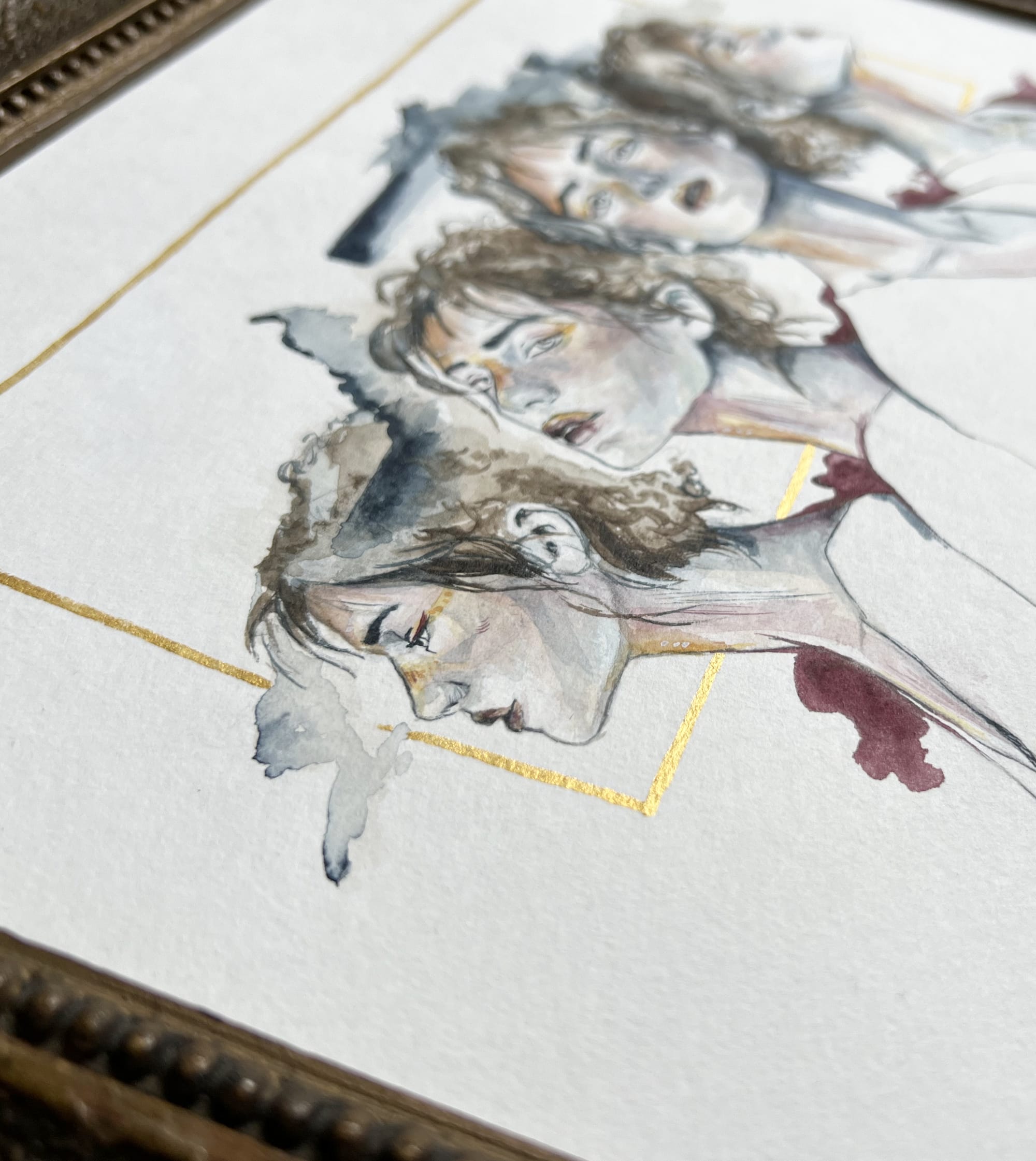Black Raspberry Aquarellgemälde Quiet Distance