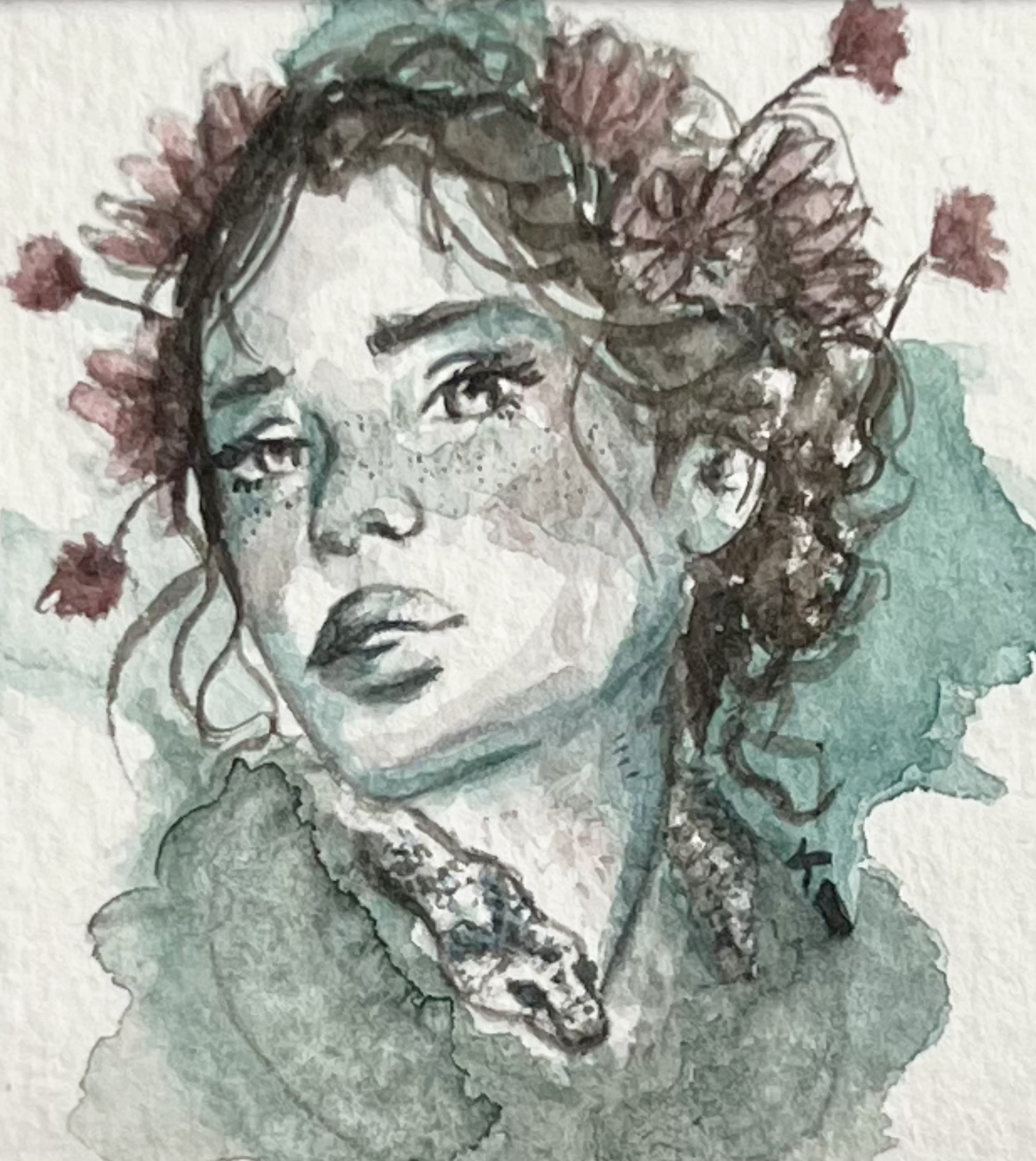 Black Raspberry Aquarellgemälde Soft Relic (Mini)