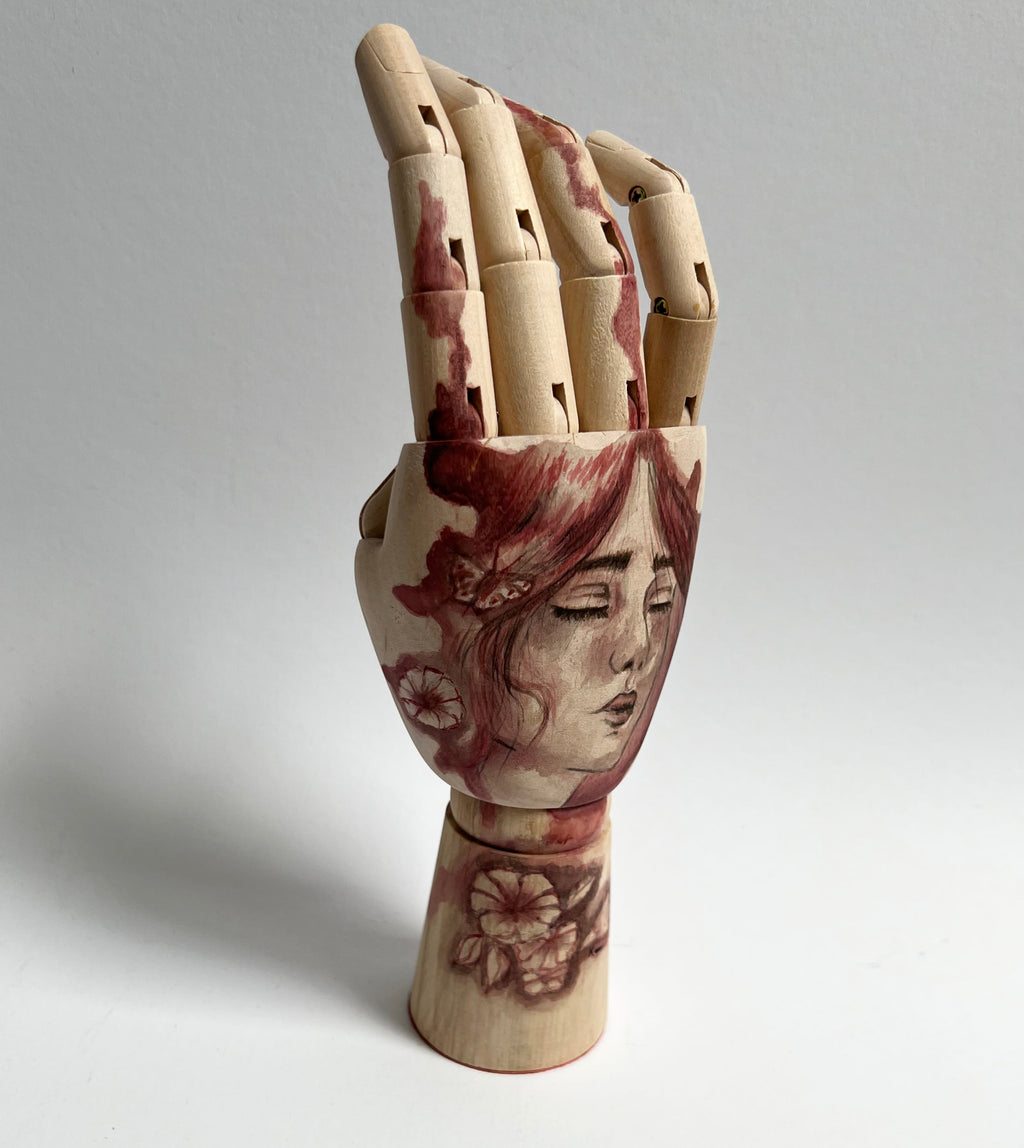 Black Raspberry Handbemalte Holzhand Rosewood Dream